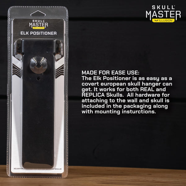 ELK POSITIONER - EUROPEAN SKULL WALL MOUNT (BLACK)