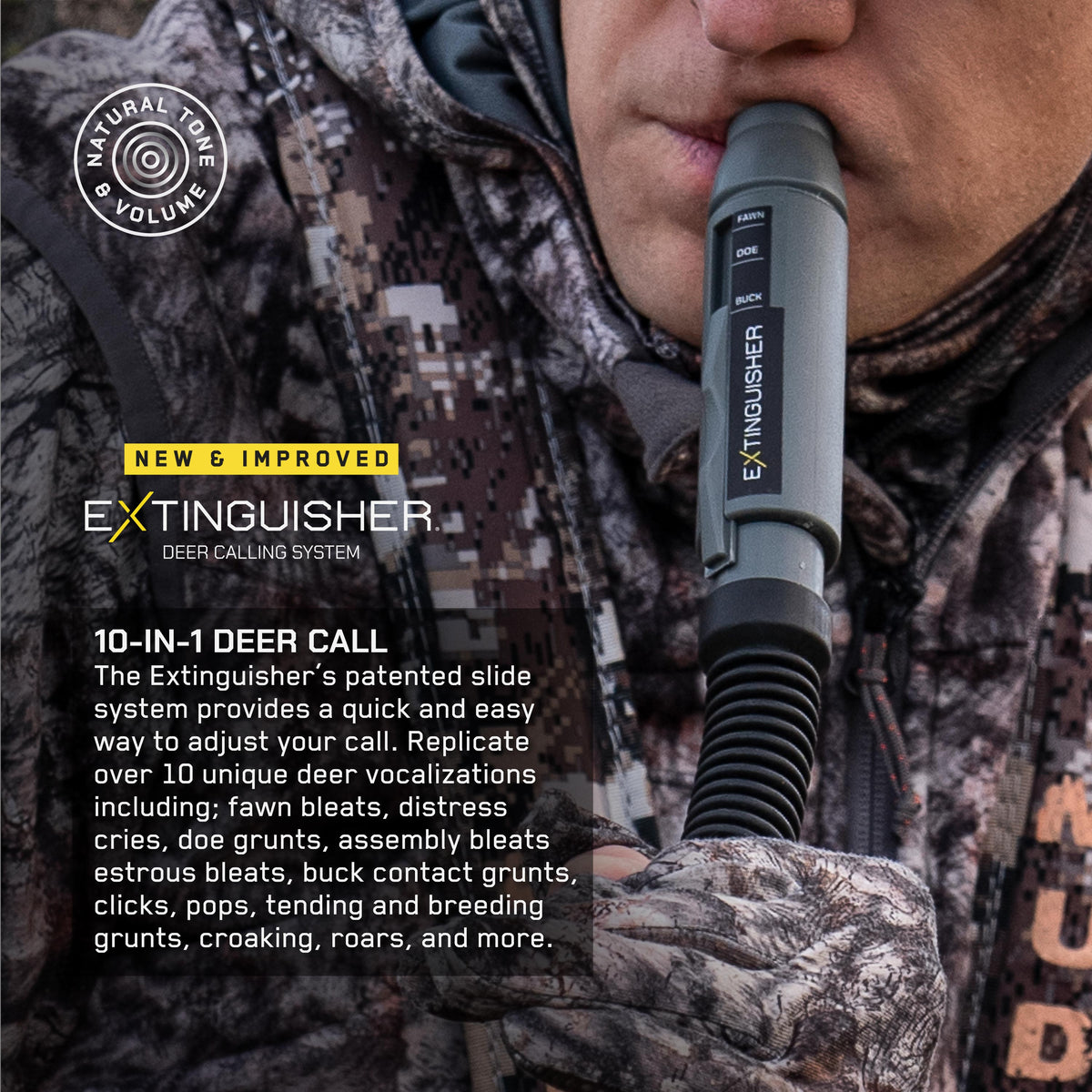 Extinguisher 2.0 Deer Call (Illusion Gray) — Multi-Tone Deer Grunt Call