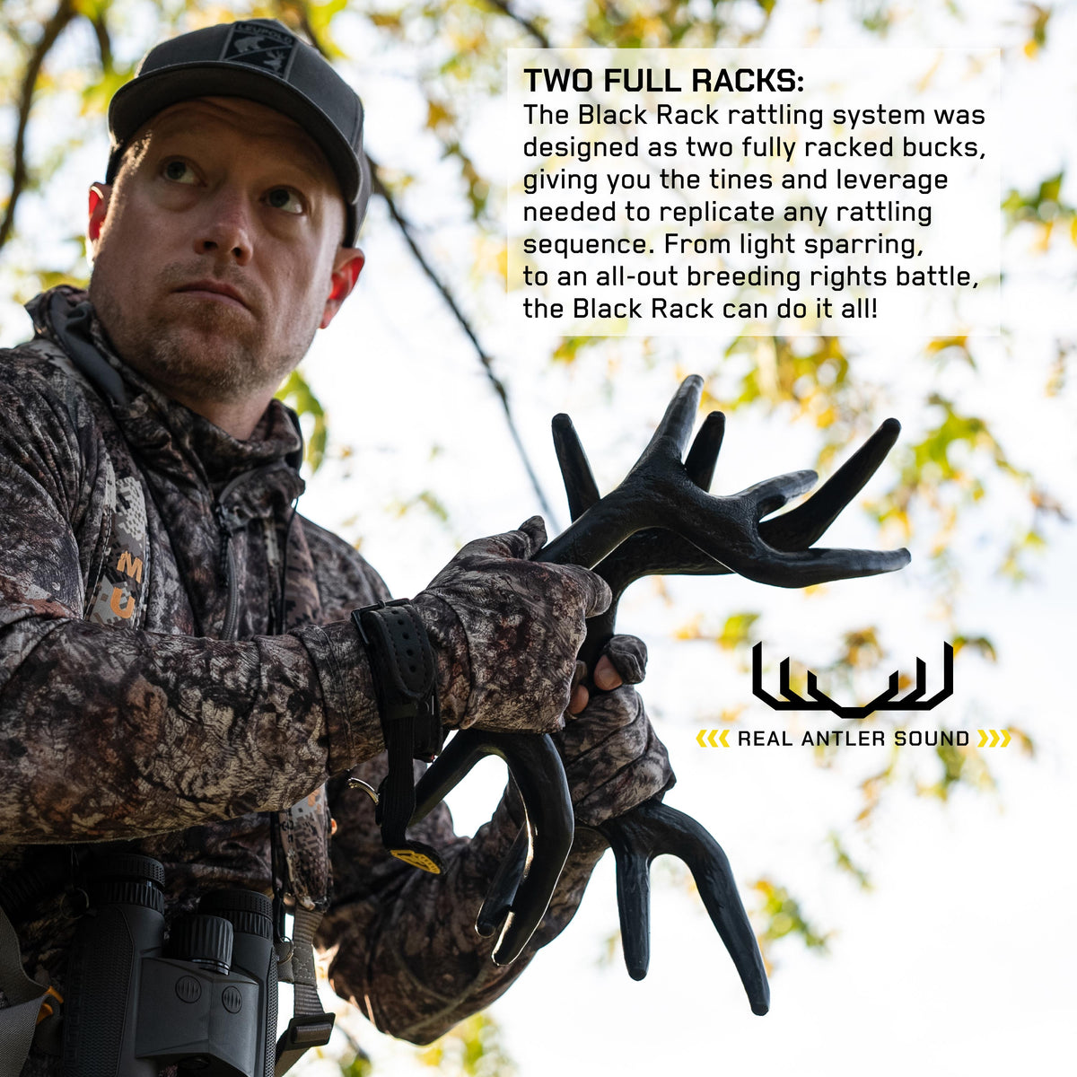 Black Rack Rattling System — Rattle Antlers for Deer Hunting